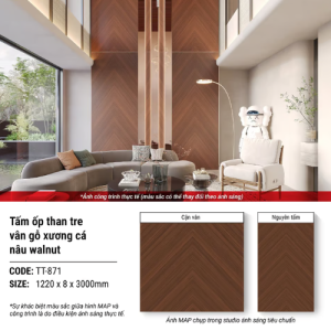 Vân gỗ xương cá nâu TT-871