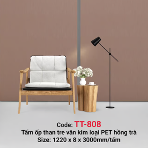Vân kim loại PET hồng trà TT-808