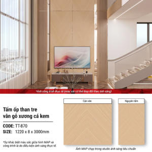 Vân gỗ xương cá vàng kem TT-870