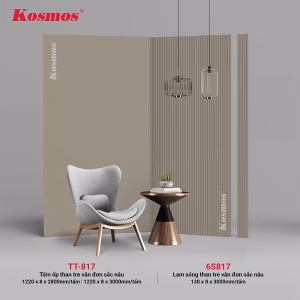 Tấm ốp và lam sóng than tre vân đơn sắc nâu 6S817 & TT-817