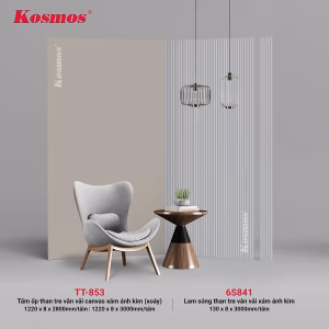 Tấm ốp và lam sóng than tre vân vải xám ánh kim 6S841 & TT-853