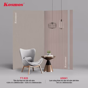 Tấm ốp và lam sóng than tre vân vải xám 6S841 & TT-820