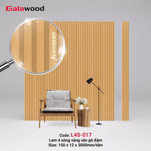 Tấm ốp lam 4 sóng vàng vân gỗ đậm L4S-017
