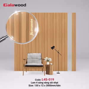 Tấm ốp lam 4 sóng vàng sồi nhạt L4S-019