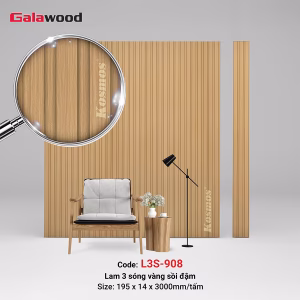 Lam 3 sóng vàng sồi đậm (Honey Oak) L3S-908