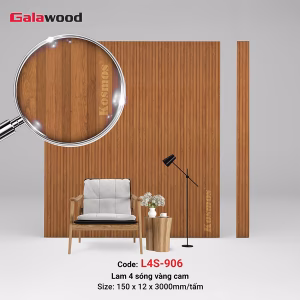 Tấm ốp lam 4 sóng vàng cam (Amber Oak) L4S-906