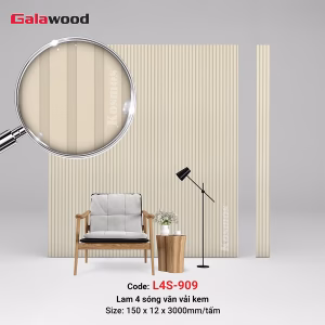 Lam 4 sóng vân vải kem L4S-909