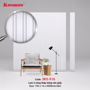 3 sóng thấp SPC trắng vân giấy 3SK-916