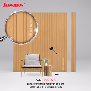 3 sóng thấp SPC vàng vân gỗ đậm 3SK-928