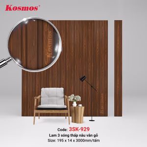 3 sóng thấp SPC nâu vân gỗ 3SK-929