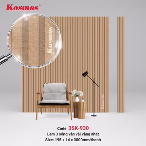 3 sóng thấp SPC vân vải vàng nhạt 3SK-930