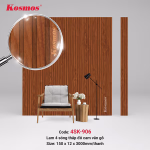 4 sóng thấp SPC đỏ cam vân gỗ 4SK-906