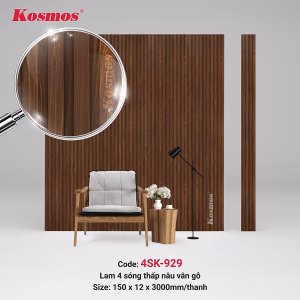 4 sóng thấp SPC nâu vân gỗ 4SK-929