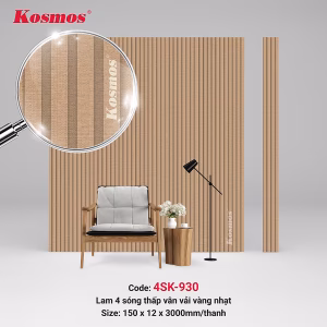 4 sóng thấp SPC vân vải vàng nhạt 4SK-930