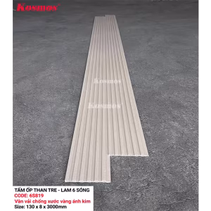 Lam sóng vân vải chống xước vàng kem ánh kim 6S819