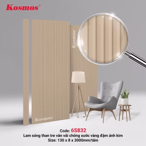 Lam sóng vân vải chống xước vàng đậm ánh kim 6S832