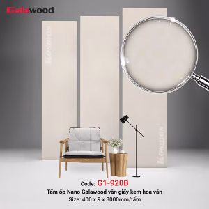 Tấm ốp Nano 9mm SPC vân giấy kem hoa văn G1-920B