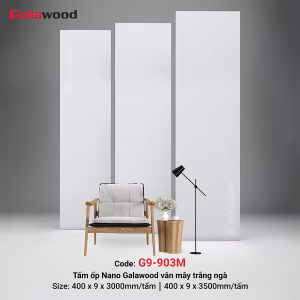 Tấm ốp Nano 9mm SPC vân mây trắng sứ G9-903M