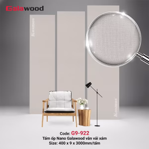 Tấm ốp Nano 9mm SPC vân vải xám G9-922