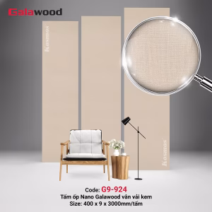 Tấm ốp Nano 9mm SPC vân vải kem G9-924