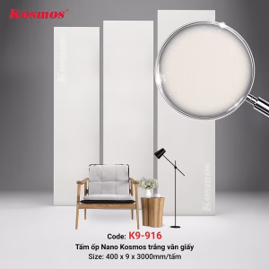 Tấm ốp Nano 9mm SPC trắng vân giấy K9-916