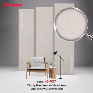 Tấm ốp Nano 9mm SPC vân vải kem K9-927