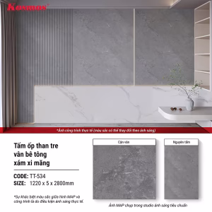 Tấm ốp vân bê tông xám xi măng TT-534