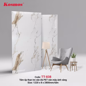 Vân đá PET vân mây ánh vàng TT-838