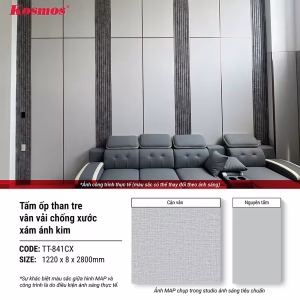 Vân vải xám chống xước ánh kim TT-841CX