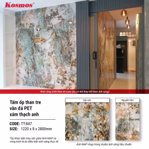 Vân đá PET cẩm thạch xám thạch anh TT-847