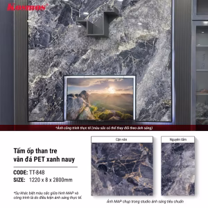 Vân đá PET cẩm thạch tím xanh TT-848