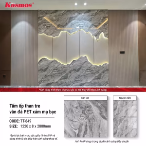 Vân đá PET cẩm thạch dát bạc TT-849