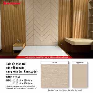 Vân vải canvas vàng kem ánh kim TT-851