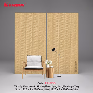 Vân kim loại biên dạng lục giác vàng đồng TT-856
