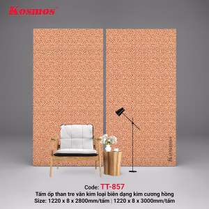 Vân kim loại biên dạng kim cương hồng TT-857