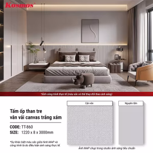 Vân vải canvas trắng xám TT-860