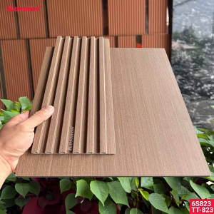 Tấm ốp và lam sóng than tre vân gỗ Nâu 6S823 & TT-823
